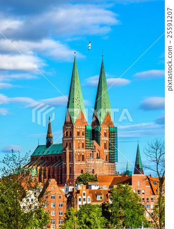 View of St. Mary's Church in Lubeck - Germany View of St. Mary's Church in Lubeck - Germany 25591207