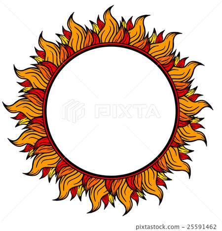 ring of fire circular frame isolated on white 25591462