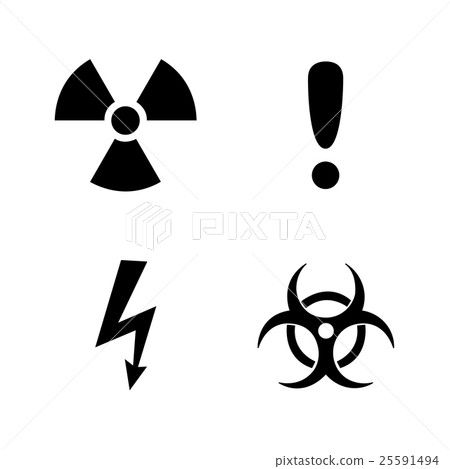Set of vector black warning signs. Set of vector black warning signs. 25591494