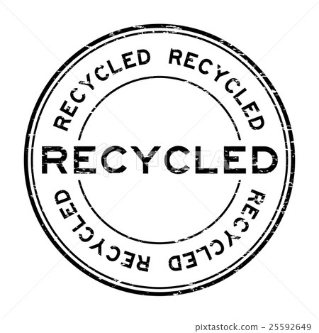 Grunge black recycled rubber stamp 25592649