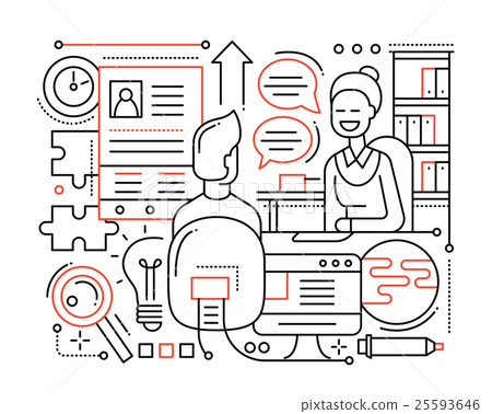 Job Interview - line design composition Job Interview - line design composition 25593646