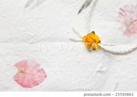 White mulberry paper texture background and oran 25593661