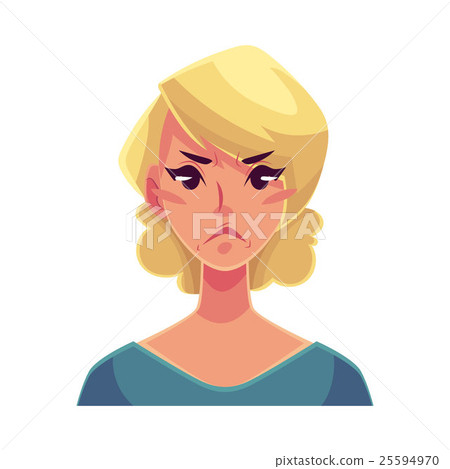 Pretty blond woman, angry facial expression 25594970