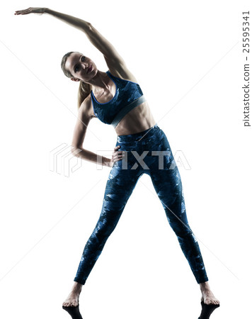 woman fitness pilates excercises silhouette woman fitness pilates excercises silhouette 25595341