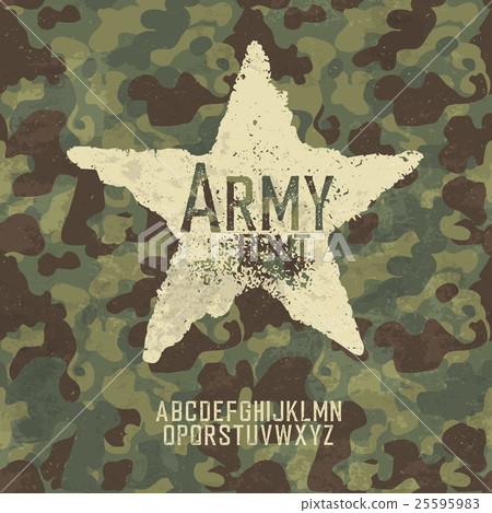 Military stamp letters. Army font with camouflage - Stock Illustration ...