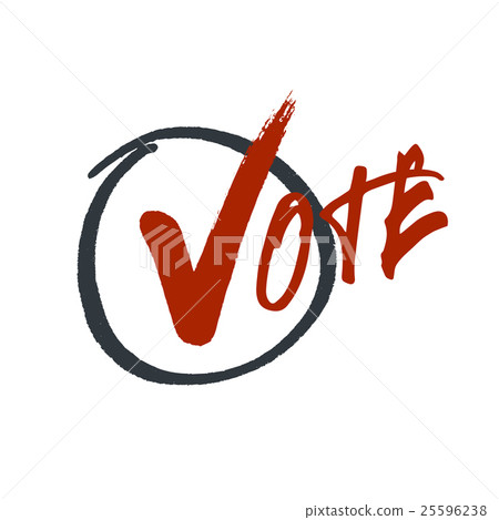 Vote typography. Grunge red check mark Vote typography. Grunge red check mark 25596238