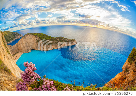 Navagio beach and shipwreck on Zakynthos in Greece 25596273
