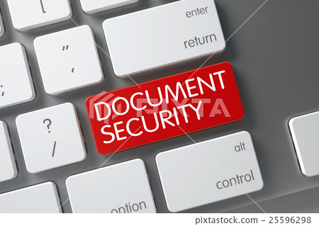 Document Security - Red Key. 3D. - Stock Illustration [25596298] - PIXTA