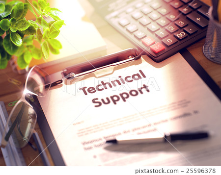 Clipboard with Technical Support. 3D. Clipboard with Technical Support. 3D. 25596378