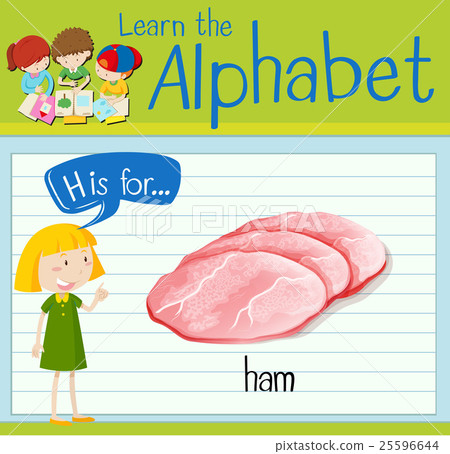 Flashcard letter H is for ham 25596644