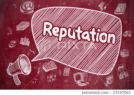 Reputation - Cartoon Illustration on Red Reputation - Cartoon Illustration on Red 25597062