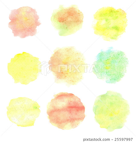 Watercolor circles isolated on white background. Watercolor circles isolated on white background. 25597997