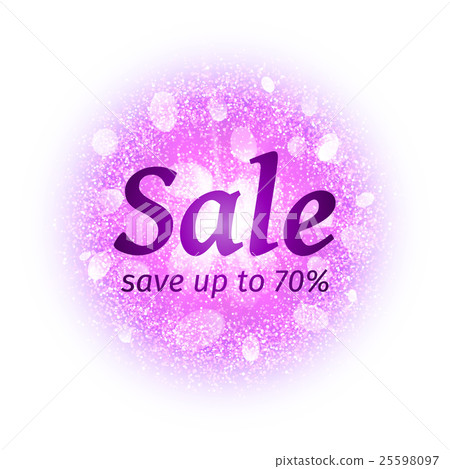 Sale banner on abstract round powder cloud. Sale banner on abstract round powder cloud. 25598097