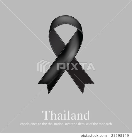 Black ribbon mourning sign for Thailand sad news 25598149
