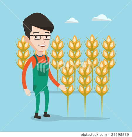 Farmer in wheat field vector illustration. Farmer in wheat field vector illustration. 25598889