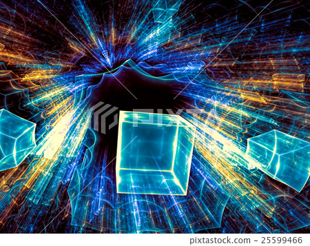 Abstract futuristic fractal background - digitally 25599466