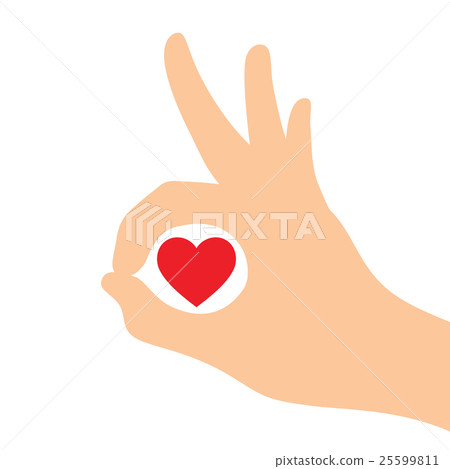 Heart in Silhouette of hands  25599811