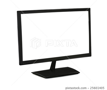 Black lcd monitor isolated on white background. 25601405