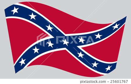 Confederate rebel flag waving on gray background Confederate rebel flag waving on gray background 25601767