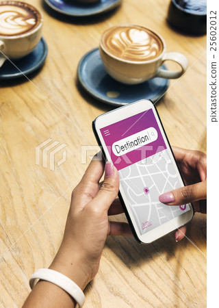 Destination Navigation GPS Map Concept Destination Navigation GPS Map Concept 25602012