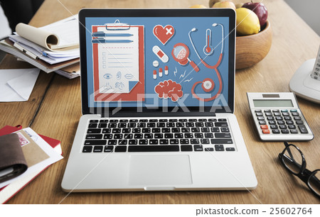 Health Laptop Healthcare Wellness Senior Concept 25602764