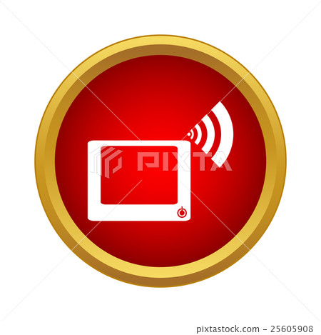 Computer monitor and wi fi sign icon, simple style 25605908