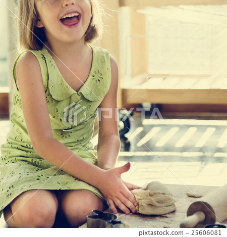 Flour Dessert Cookie Dough Cake Bakery Girl Concept Flour Dessert Cookie Dough Cake Bakery Girl Concept 25606081