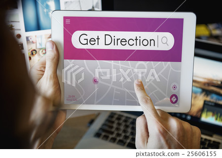 Get Direction Navigation GPS Map Destination Concept 25606155