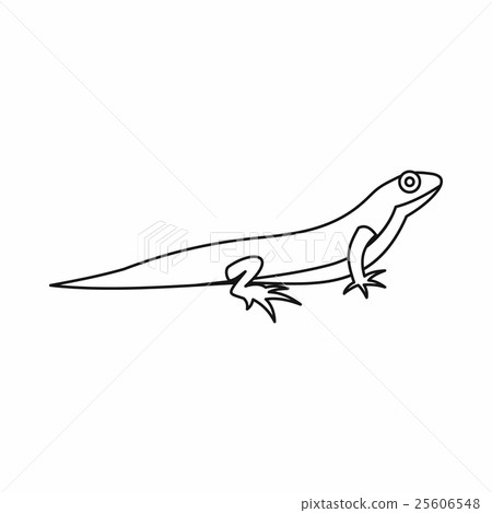 插图素材: lizard icon, outline style