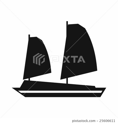Vietnamese junk boat icon, simple style Vietnamese junk boat icon, simple style 25606611