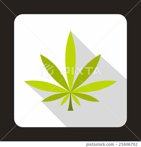 Cannabis leaf icon, flat style 25606702