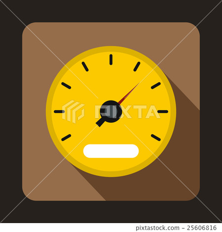 Yellow speedometer icon, flat style Yellow speedometer icon, flat style 25606816