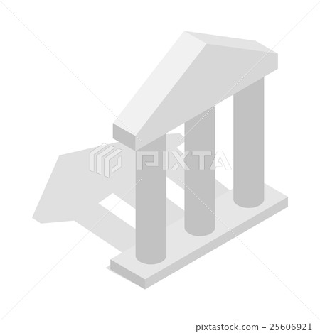 Facade with three pillars icon, isometric 3d style Facade with three pillars icon, isometric 3d style 25606921