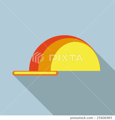 Working helmet icon, flat style Working helmet icon, flat style 25606965