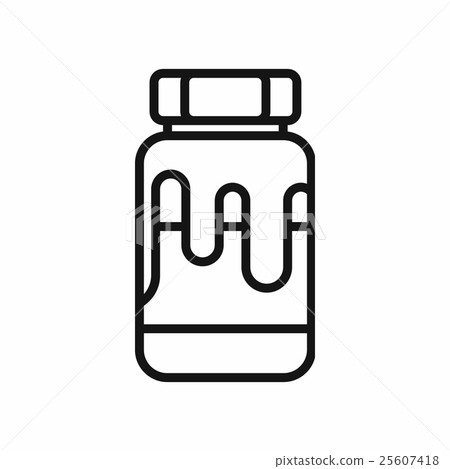 Plastic jar with gouache icon Plastic jar with gouache icon 25607418