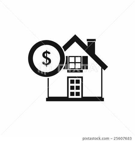 House and dollar sign icon, simple style 25607683