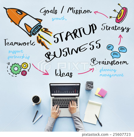 Start Up Business Rocket Ship Graphic Concept 25607723