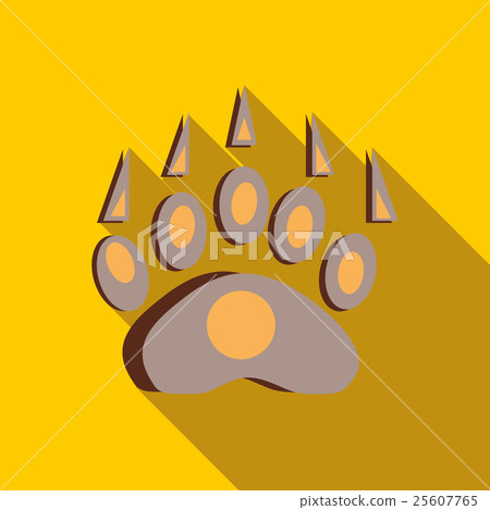 Bear footprint icon in flat style Bear footprint icon in flat style 25607765