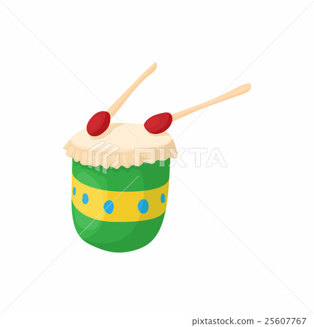 Brazilian drum icon, cartoon style 25607767