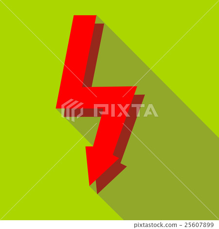 Lightning icon in flat style 25607899