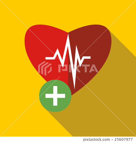 heartbeat icon in flat style - Stock Illustration [25607977] - PIXTA