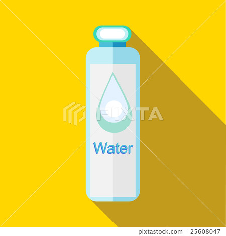 Bottle of water icon in flat style - Stock Illustration [25608047] - PIXTA