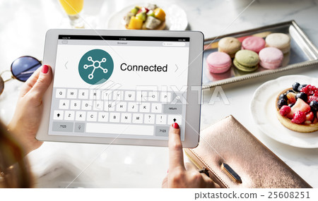 Digital Online Connection Symbol Concept Digital Online Connection Symbol Concept 25608251