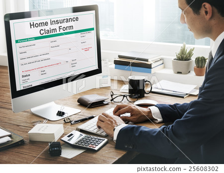Home Insurance Claim Form Document Refund Concept 25608302