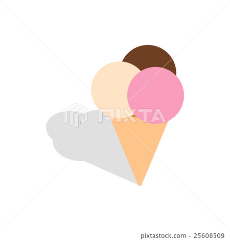 Ice cream icon, isometric 3d style Ice cream icon, isometric 3d style 25608509