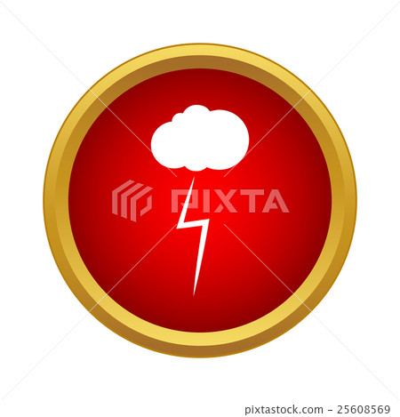 Cloud and storm icon, simple style Cloud and storm icon, simple style 25608569