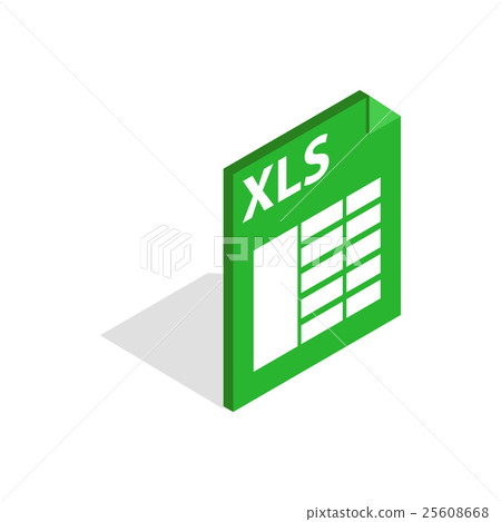 File format xls icon, isometric 3d style File format xls icon, isometric 3d style 25608668
