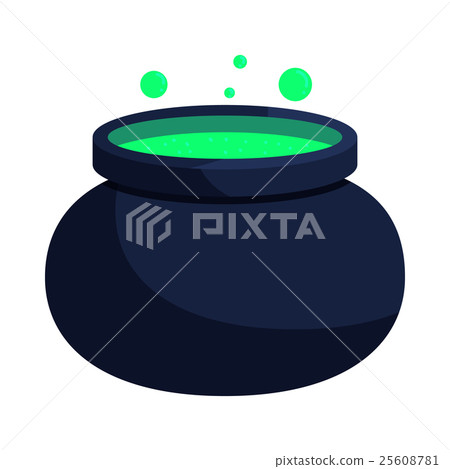 Witch cauldron with green potion icon Witch cauldron with green potion icon 25608781