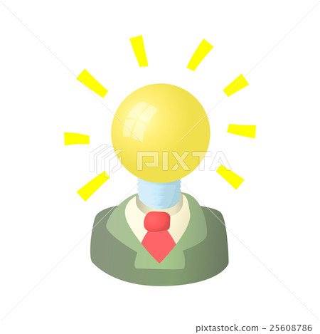Businessman with light bulb head icon 25608786