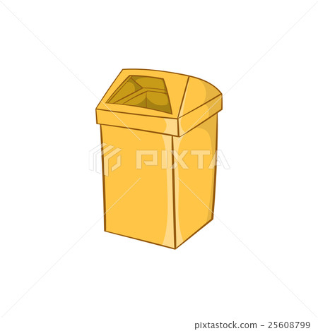 Yellow trash icon, cartoon style Yellow trash icon, cartoon style 25608799